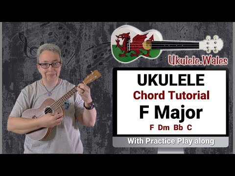 Ukulele Chord Tutorial, Drill And Uke Practice Play Along For F Major Chords