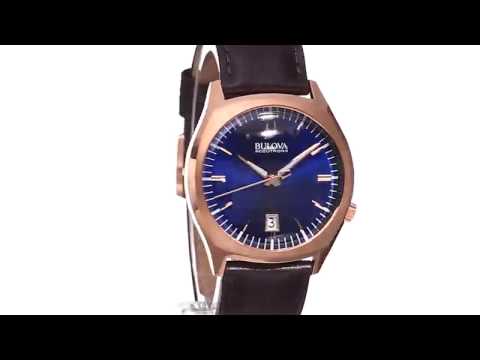 Bulova Accutron II Surveyor Brown Leather and Blue Dial Watch