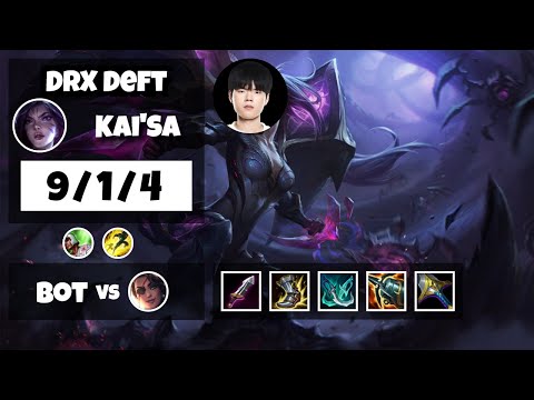 Kai'Sa Bot Lane 11.8 Challenger Gameplay Replay S11 (9/1/4) - KOREAN
