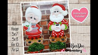 How to make an ITH Santa and Mrs. Claus Having a Coffee Totaly in the Embroidery Machine