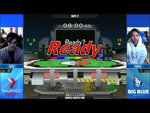 NGPU 21 SSBM - Crush (Default Fox) vs. Project (Green Fox) - Melee WQF
