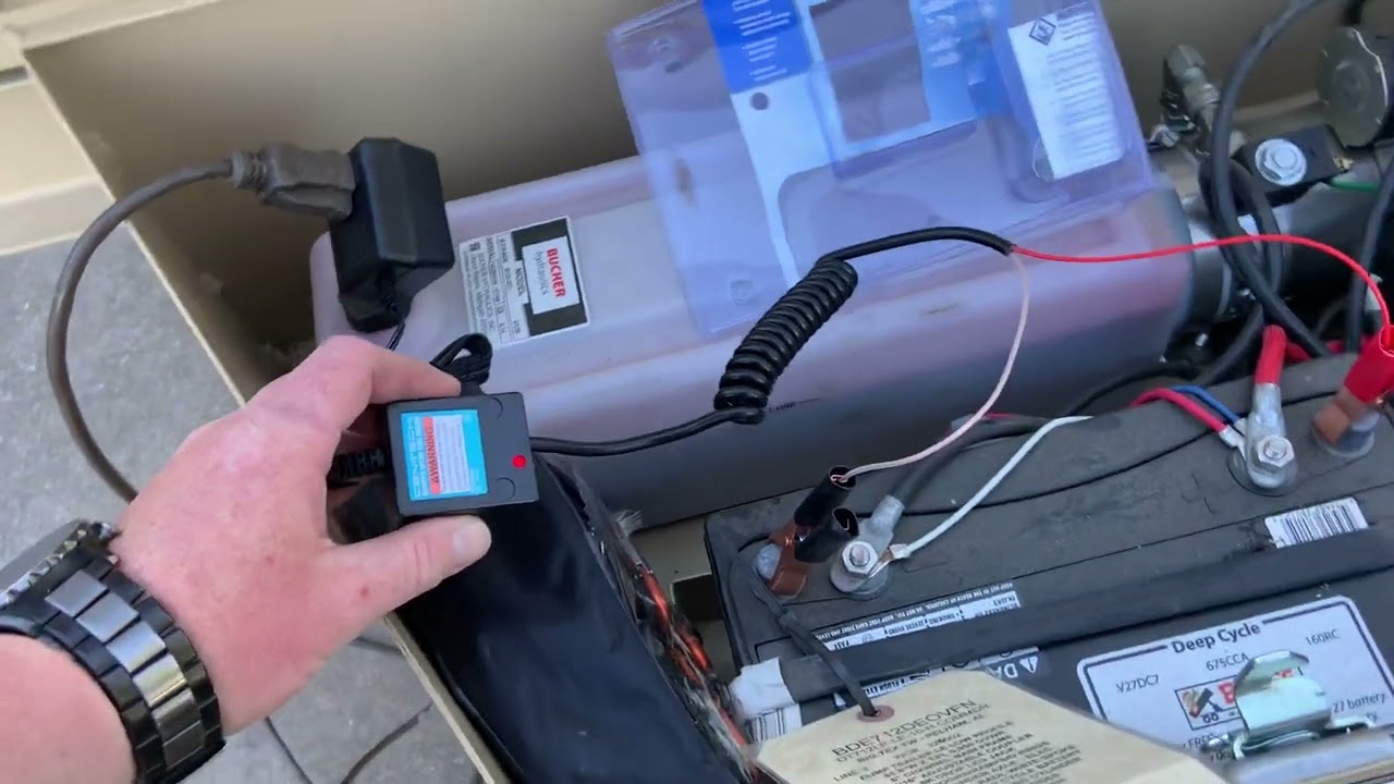Charging the deep cycle battery on dump trailer! What kind of charger I bought and where.