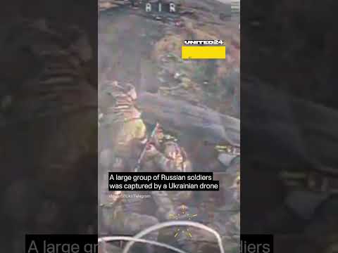 Ukrainian Drone Captured a Large Group of Russian Soldiers #warinukraine