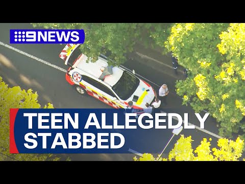 Teens dies outside of Sydney police station after allegedly being stabbed | 9 News Australia