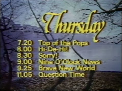 Thursday 12th March 1981 BBC1 - Nationwide - Top Of The Pops - Question Time - Tomorrows' World