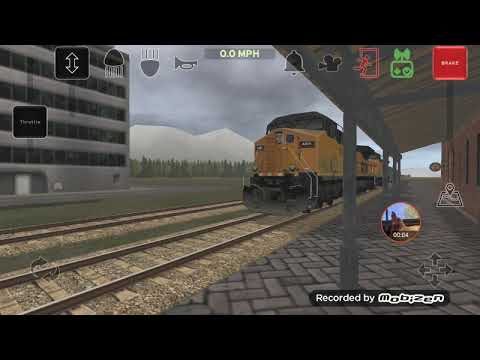 Gondola unit train leaving after a crew change.