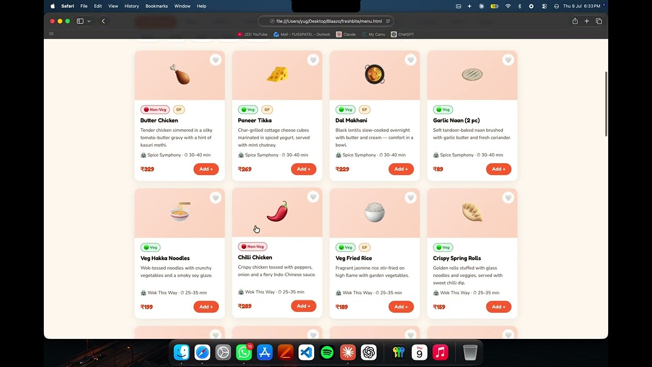 FreshBite Food Ordering Website - [YOUR STUDENT CODE]
