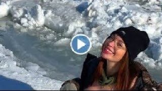 myla del rey ice fishing | ice fishing tutorial girl, myla del rey twitter video