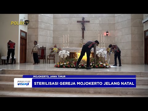 SATGAS PREVENTIF POLRES MOJOKERTO KOTA STERILISASI GEREJA JELANG IBADAH NATAL