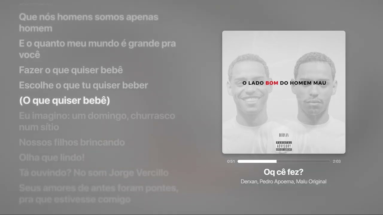 Derxan, Malu Original - Oq cê fez? [Letra]