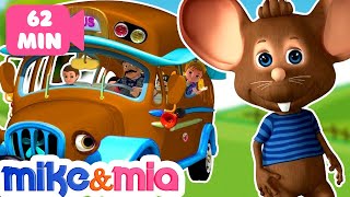 Wheels on the Bus | Brown Bus Song | Nursery Rhymes Playlist for Children | Kids Songs by Mike &amp; Mia