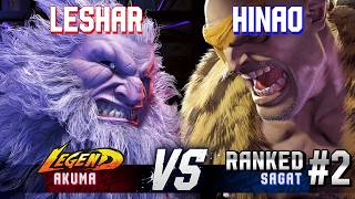 SF6 ▰ LESHAR (Akuma) vs HINAO (#2 Ranked Sagat) ▰ High Level Gameplay