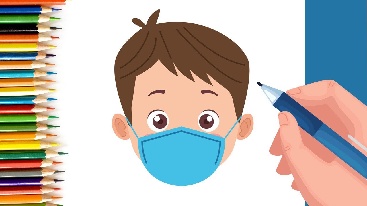 Easy Anime drawing of boy with mask #shorts