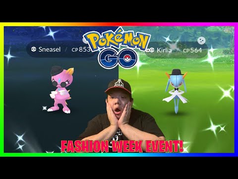 SHINY DRIP SNEASEL & SHINY TOP HAT KIRLIA CAUGHT IN POKEMON GO! New Fashion Week Event!