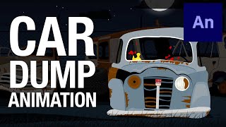 Car Dump in Fire | 2D Animation in Adobe Animate (LINK PROJECT in description)