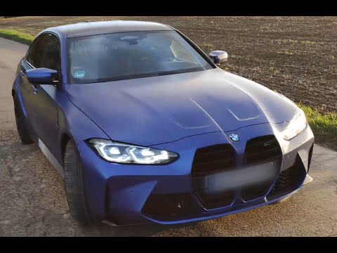 BMW M3 Competition xDrive G80 Frozen blau - German Autobahn