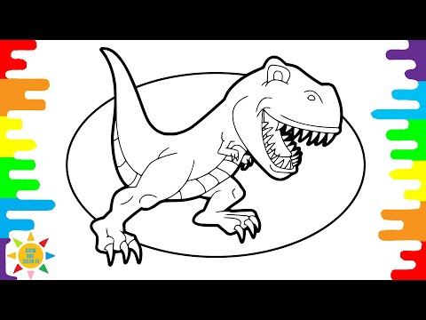 T-Rex Coloring Page | Dinosaur Coloring | @drawandcolortv
