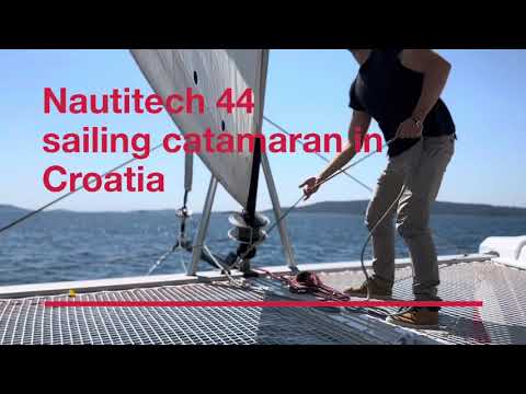 Nautitech 44 Open sailing catamaran: training manoeuvres and Code zero in light winds in Croatia