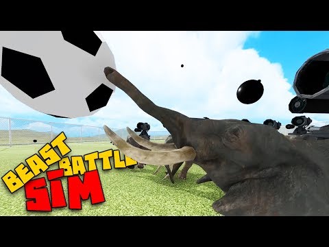 Epic Elephant Vs. Dinosaur Soccer Match! - Beast Battle Simulator Gameplay
