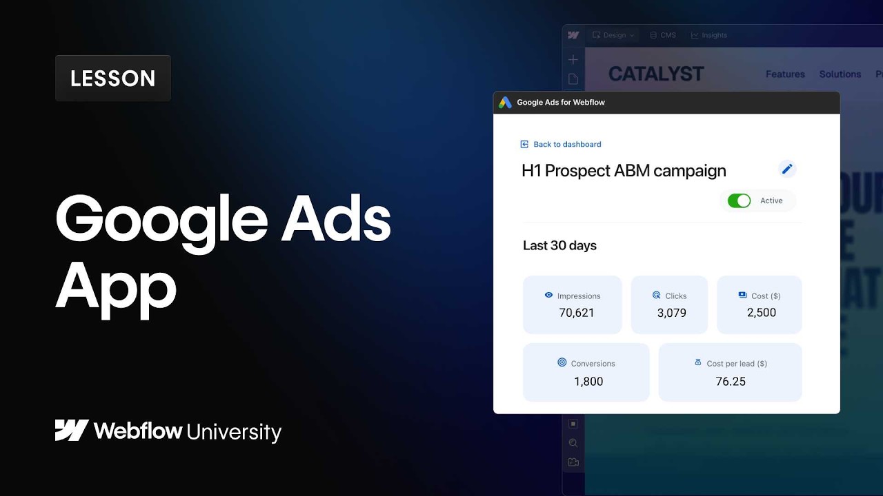 Launch Google Ads Directly in Webflow – Webflow tutorial