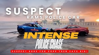 Police Chase Man in Charger Suspect Runs