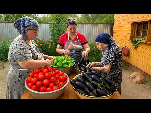 Homemade BBQ Vegetable Salad | Cooking This Traditional Delicacy and Storing It for Winter