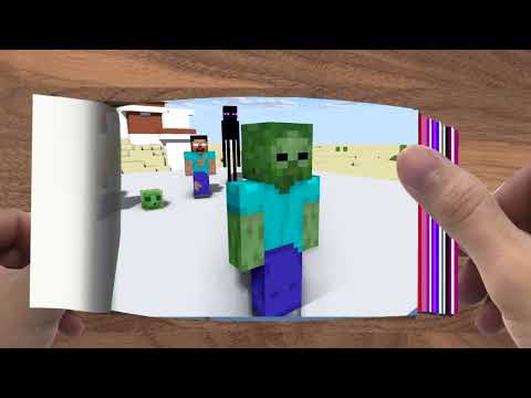 FLIPBOOK  Monster School  FAT 2 FIT CHALLENGE   Minecraft Animation007
