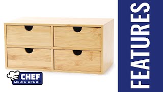 Organize Your Space: Wisuce Bamboo Desk Organizer - 4 Drawer Storage Solution