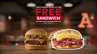 Arby's Buy a Burger Online, Get a Free Sandwich