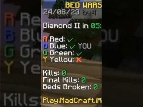 b_n_game - 6 person against 2 people Khafan win in Bedwars PvP map 😈🔥#shorts#minecraft#bedwars