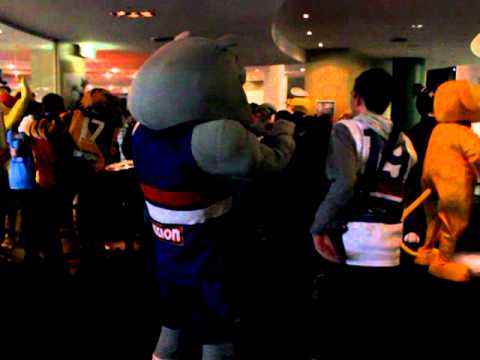 The Mascots before the E J Whitten Legends game 2012 2