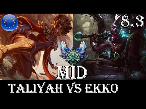 Taliyah vs Ekko Mid - Patch 8.3 Diamond Ranked Gameplay (League Of Legends)