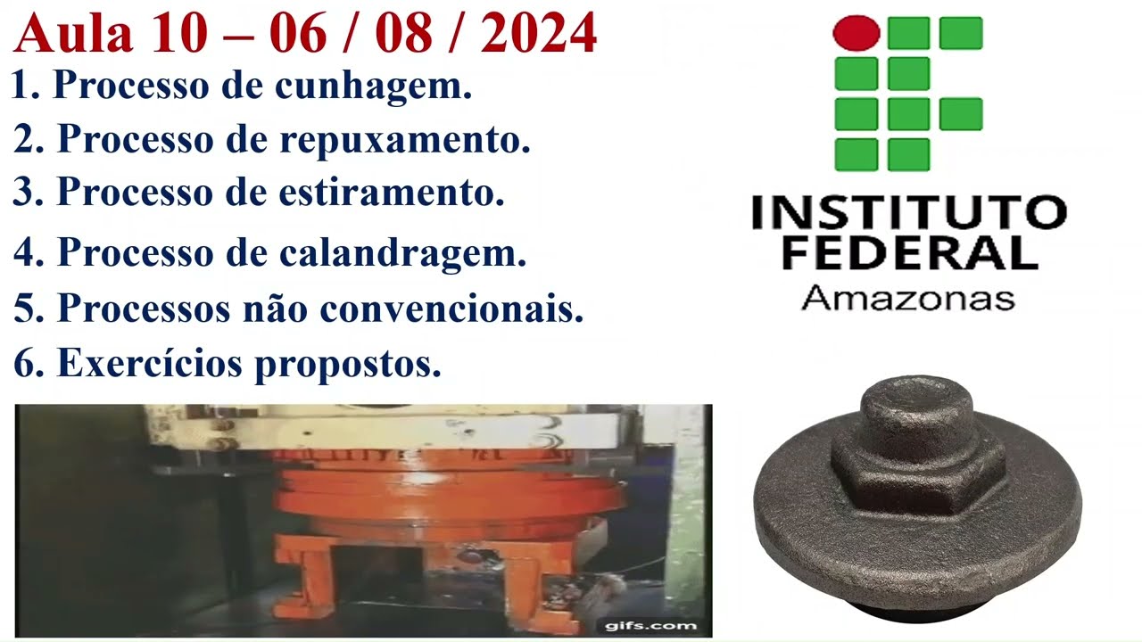 AULA 10 - PROCESSOS DE FABRICAÇÃO.
