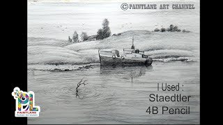 How to Draw A Sail Boat In A Lake For Beginners | Step by Step Drawing