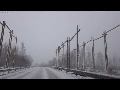 SlowTV: Drive in Snow to Veberöd, Lund kommun