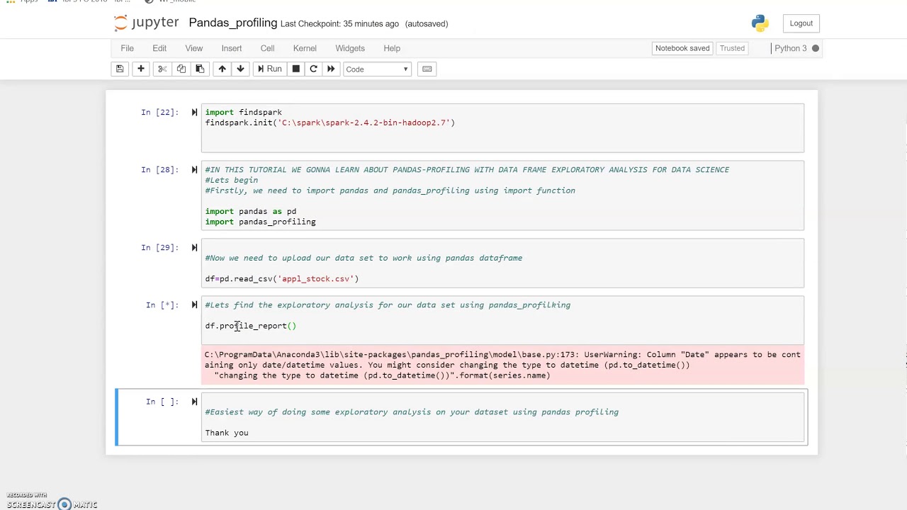 Python Profiling with pandas