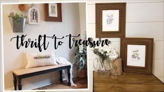 Thrift to Treasure • Bench • Picture Frames • Spring Pillow