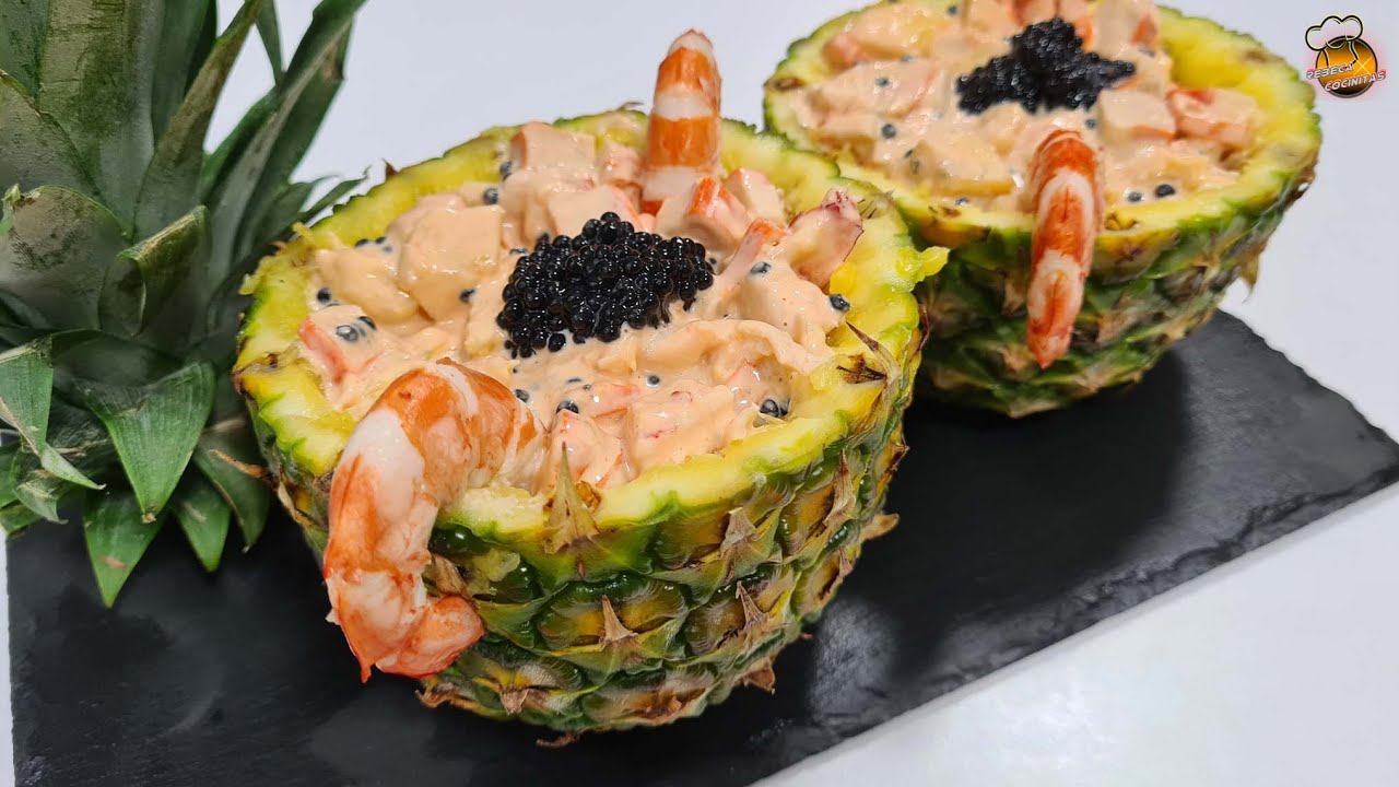 COCTEL de MARISCO con PIÑA - DELICIOSO Y CON MUCHO SABOR - RAPIDO DE PREPARAR