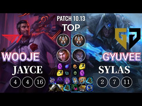 T1 Wooje Jayce vs GEN gyuvee Sylas Top - KR Patch 10.13