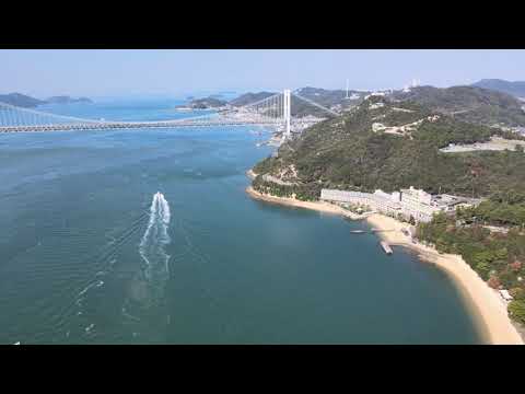 瀬戸大橋と島々のオーシャンビュー【下電ホテル】空からの絶景‼2021年８月より『せとうちグランピング』がオープン‼