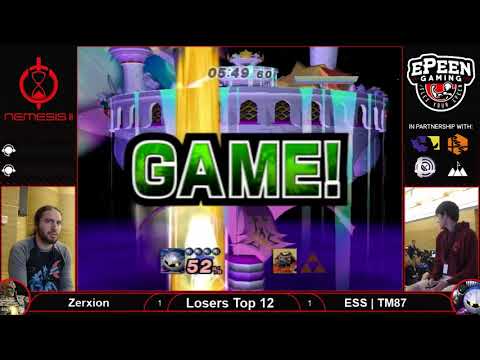 Nemesis II: Zerxion (Ganondorf) vs. ESS | TM87 (Meta Knight) - Losers Top 12 - Project M