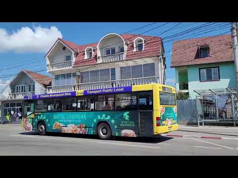 Sibiu: str. Henri Coandă - str. Principatele Unite. Bus nr. 512, route 12