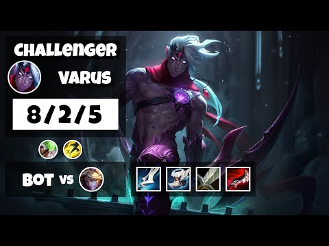Varus Bot Lane 11.14 Challenger Gameplay Replay S11 (8/2/5) - NA