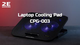 2E GAMING Laptop stand CPG-003, up to 15.6", 2xUSB-A, Blue LED, black