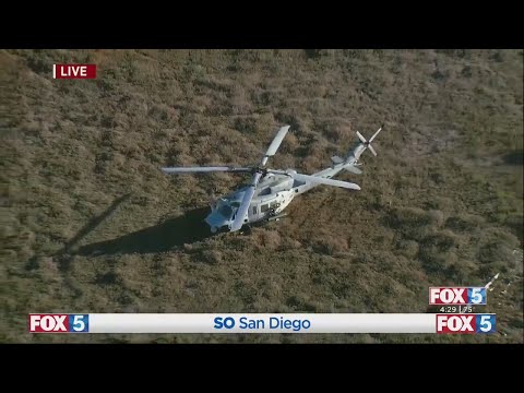 Helicopter Lands Near Torrey Pines State Beach