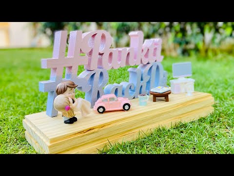 Couple Hashtag Name - Wood Miniature Art