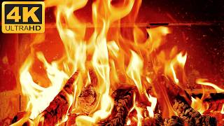 🔥 Night Fireplace 4K UHD Ambience 🔥10 Hours of Crackling Fire Sounds | Fireplace Video