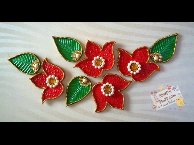kundan rangoli flower design by poonam borkar