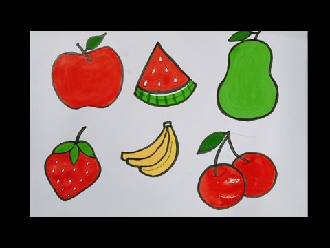 🤗Easy Fruits Drawings😱 || 🤷Cute Fruits Drawings for Kids and toddlers