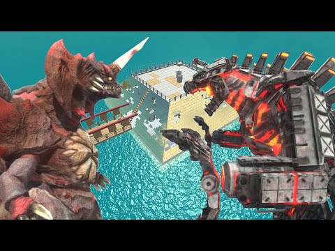 DESTROYAH DEATHRUN RESCUE KING KONG FROM MECHA GODZILLA - Animal REvolt Battle Simulator